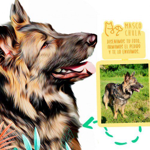 Mascochula jugle retrato realista personalizado en digital con tu mascota thumbnail