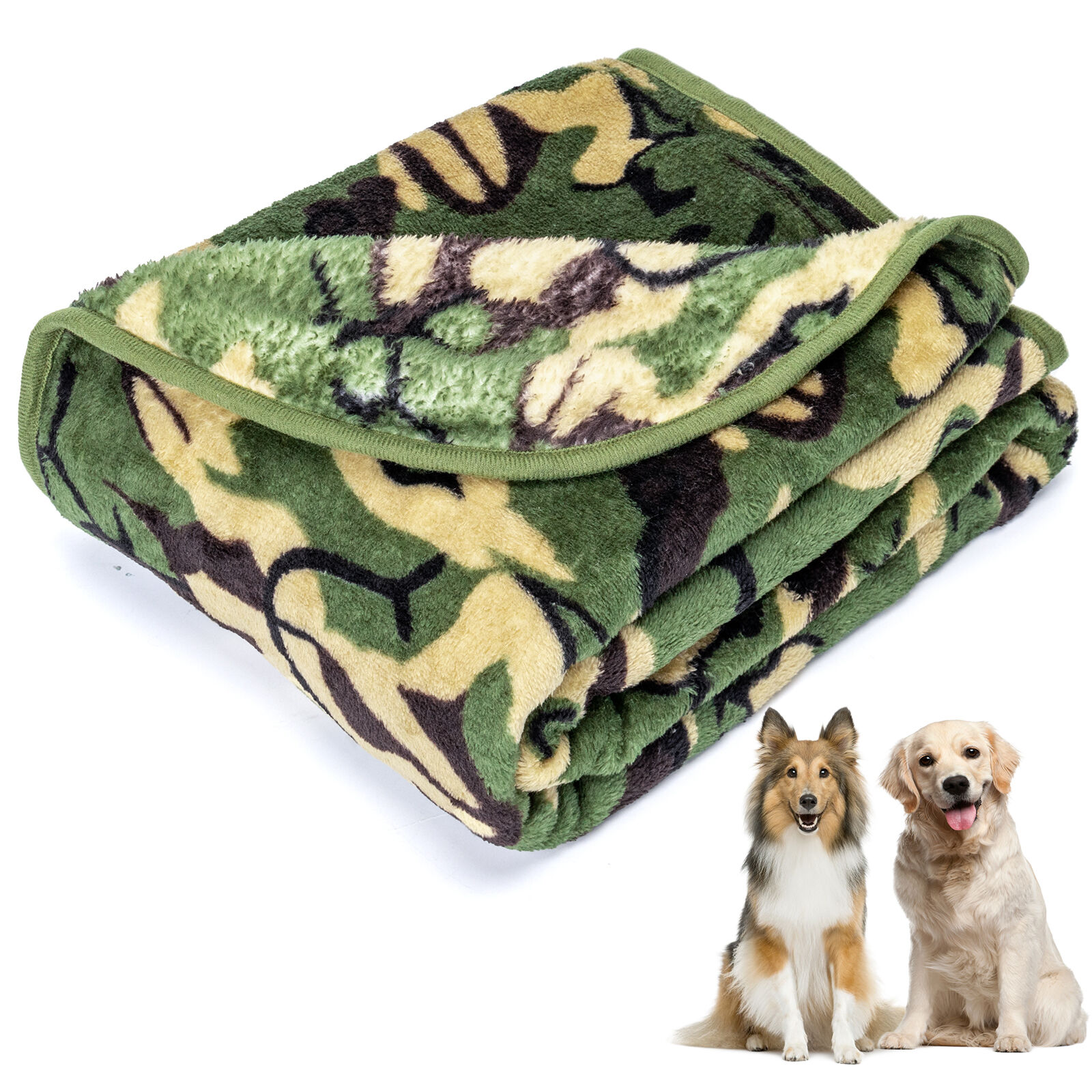 Nobleza Manta Suave de Felpa para Perros, Manta Suave y C&aacute;lida para Perros Gatos y Otras Mascotas, Lavable, Manta de Alta Calidad para Cama y Sof&aacute; para Perro, Verde Camuflado 120 * 100 cm, , large Imagen numero 1