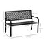 Outsunny Banco de Jardín de Acero Banco Exterior de 2 Plazas con Respaldo Decorativo Estampado para Terraza Balcón Patio Carga 240 kg 127x63x83 cm Negro, , large indicador imagen numero 3