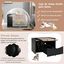 COSTWAY Caja de Arena para Gatos con Cajón Extraíble, Casa para Gatos con Ruedas y Puerta Abatible, Mesita de Noche para Gatos, Inodoro Oculto para Gatos 78 x 50 x 51,5, , large indicador imagen numero 4