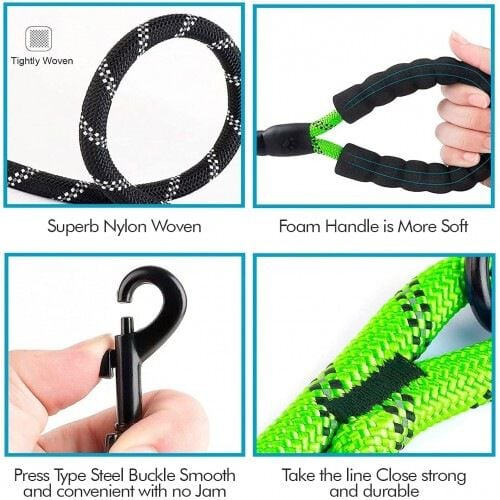 Edipets correa de adiestramiento con mango acolchado verde para perros, , large Imagen numero 5