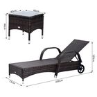 Tumbonas Chaise Longue y mesa para jardín Outsunny color Ratán, , large image number null
