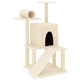 VidaXL Rascador con postes de sisal crema para gatos