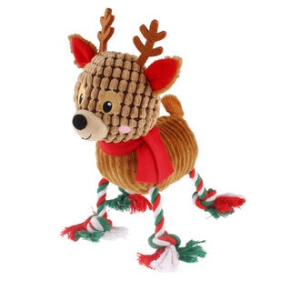 Guau Christmas Reno de Peluche con Cuerda para perros, Guau Christmas Reno de Peluche con Cuerda para perros