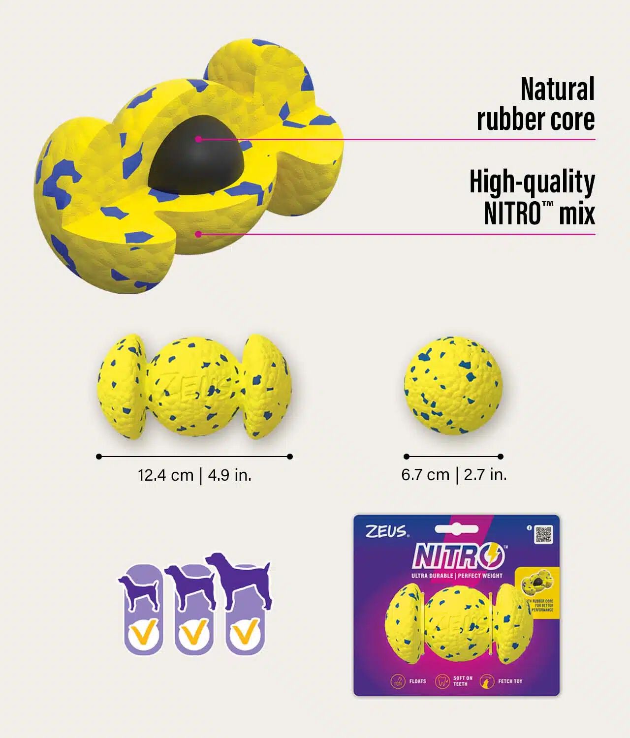 Zeus Nitro&trade; Bola Grip Lastrada , 12,4cm, , large Imagen numero 2