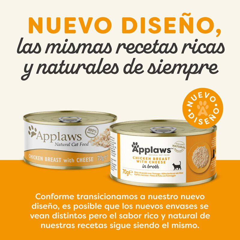 Applaws Pollo con Queso lata para gatos thumbnail
