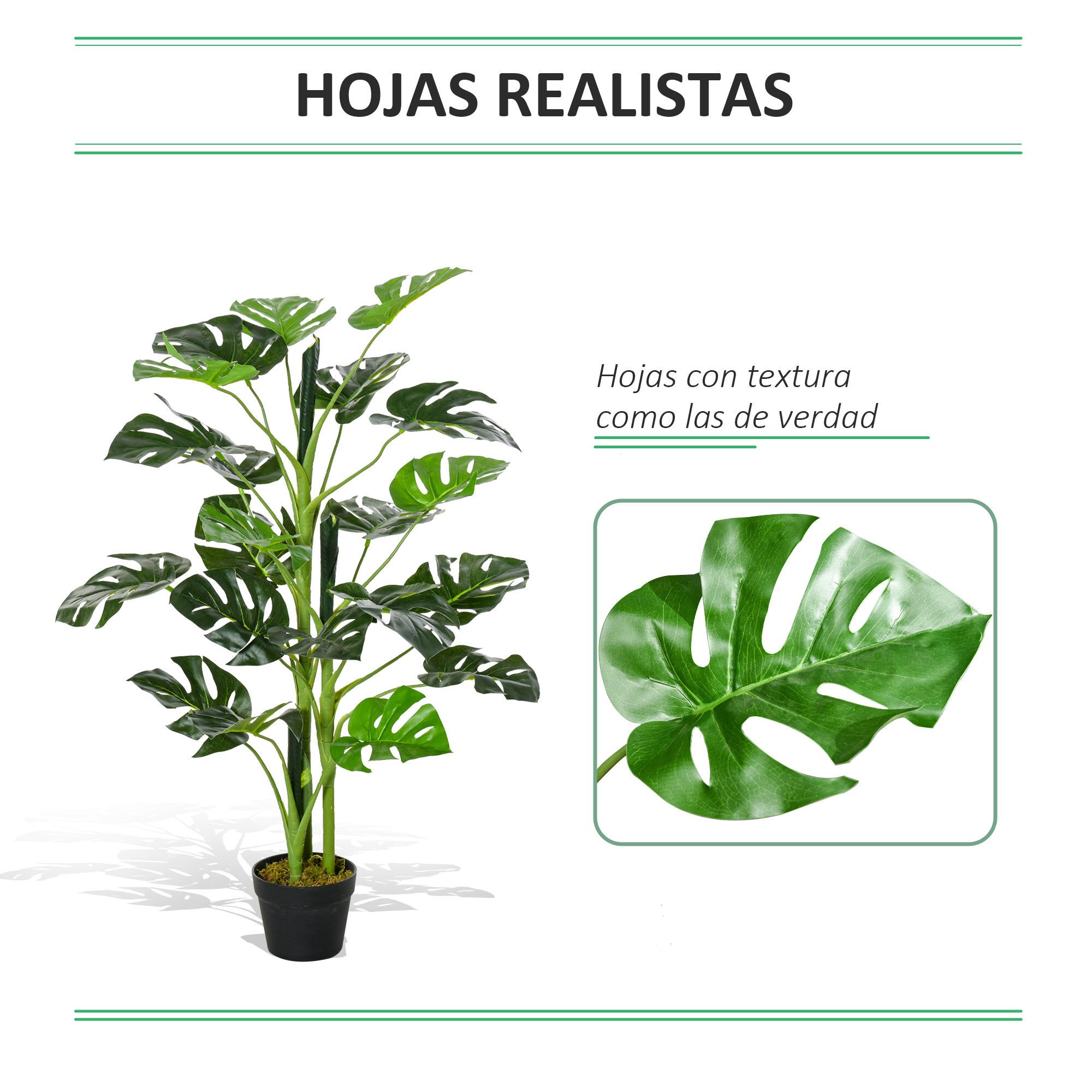 Outsunny Árbol tropical planta artificial monstera thumbnail