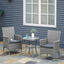 Outsunny Conjunto de Muebles para Jardín Juegos de Muebles de Ratán Incluye 1 Mesa y 2 Sillones con Cojines Estructura de Metal para Terraza Patio Gris, , large indicador imagen numero 2