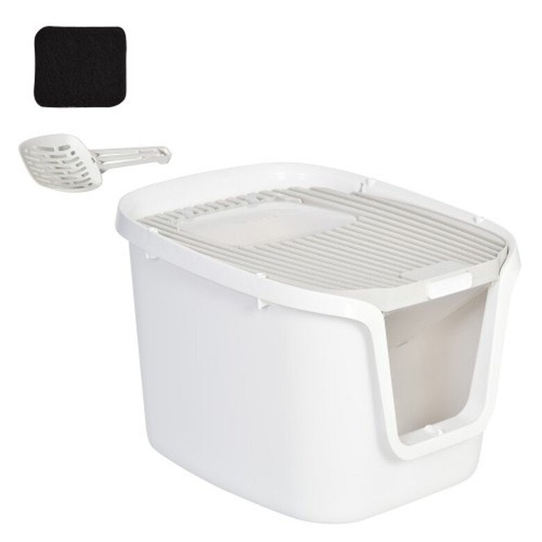 Arenero para gatos PawHut con doble puerta color Blanco, , large image number null