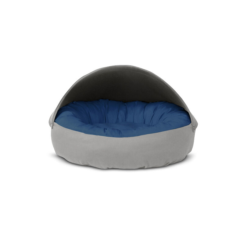 Gauty Cama Redonda para Perros y Gatos  Tela de sarga - Gris y azul, , large Imagen numero 1