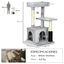 PawHut Árbol Rascador para Gatos Medianos Altura 85 cm Árbol para Gatos con Nido Plataforma Bola Colgante Juguete Rascador y Postes de Sisal 48x48x85 cm Gris, , large indicador imagen numero 3