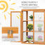 Outsunny Invernadero de Jardín de Madera y Policarbonato Invernadero Vivero Casero con 3 Estantes 2 Puertas y Tapa Abatible para Cultivo de Plantas Terraza Patio 76x47x110 cm Natural, , large indicador imagen numero 5