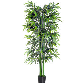 Outsunny Bambú Artificial con Cañas Naturales para hogar
