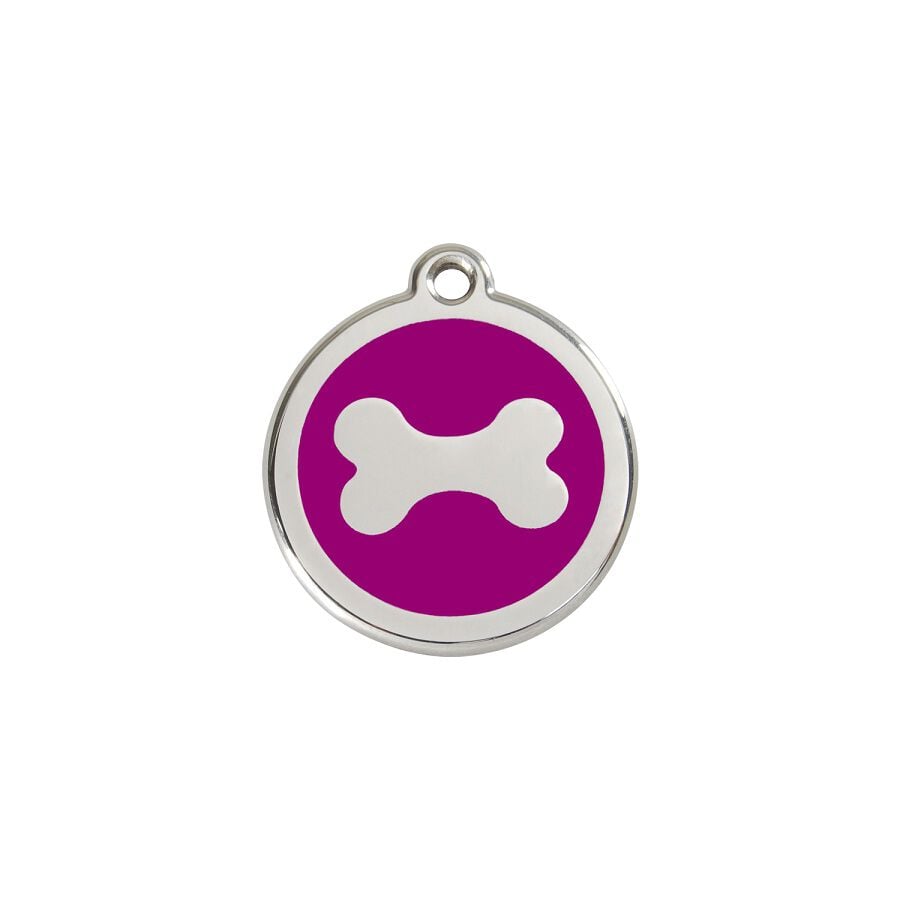 Placa identificativa Acero Inoxidable Esmalte Hueso Morado para perros, , large Imagen numero 1