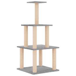 vidaXL Rascador con Postes de Sisal Gris Claro 111 cm para gatos