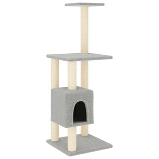 Vidaxl rascador de dos plantas gris para gatos