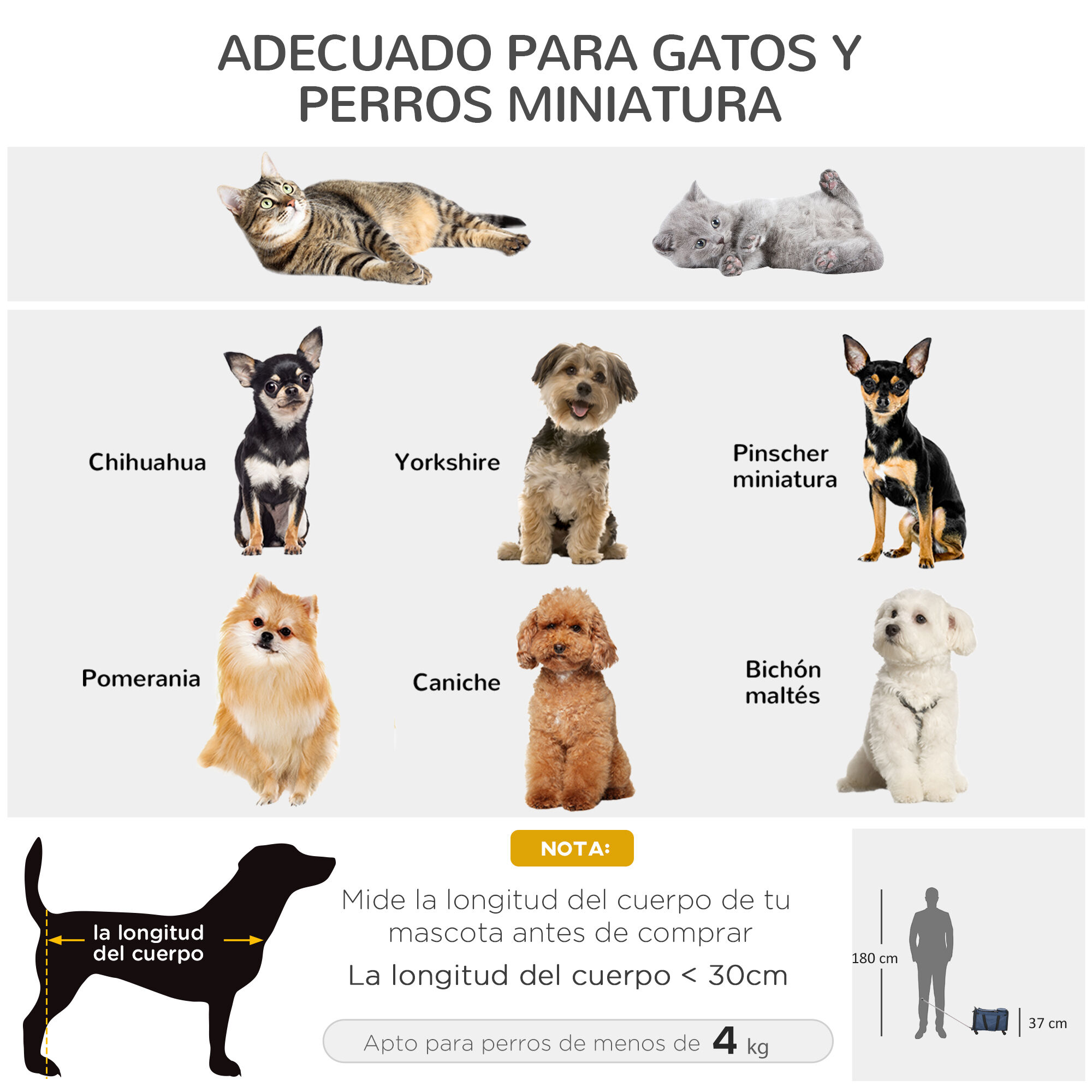 PawHut 4 en 1 Transportadora para Mascotas con Ruedas Carrito para Mascotas Bolsa de Transporte para Perros Gatos con Asa Telesc&oacute;pica de Aluminio 50x31x37 cm Azul, , large Imagen numero 4