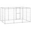 Vidaxl perrera con puerta de bisagra plateada para perros, , large indicador imagen numero 12