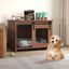 COSTWAY Jaula para Perros Medianos, 80x60x60 cm, Muebles de Jaula para Perros con Puerta Corrediza, Tubos Met&aacute;licos a Prueba de Masticar, Mesa Auxiliar Perrera para Mascotas Peque&ntilde;as Medianas (Marr&oacute;n), , large indicador imagen numero 2