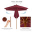 Outsunny Sombrilla Parasol de Madera Ø250x230cm para Exterior con 6 Varillas Sistema de Cuerda con Fijación Desmontable Portátil Fácil de Guardar y Transportar Rojo Vino, , large indicador imagen numero 4