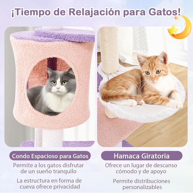 COSTWAY Árbol con Rascador y Hamaca para Gatos thumbnail