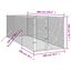 vidaXL Perrera de exterior acero galvanizado plateado 4x4x2 m, , large indicador imagen numero 50