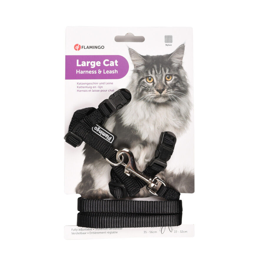 Flamingo Arn&eacute;s con Correa Ela Negro para gatos, , large Imagen numero 3