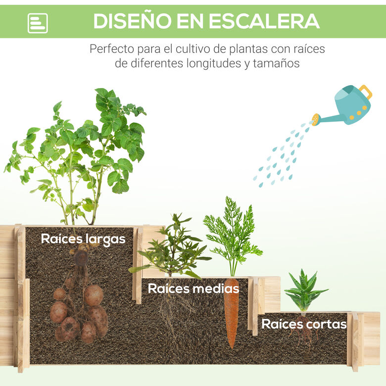 Outsunny Jardinera Madera Natural thumbnail
