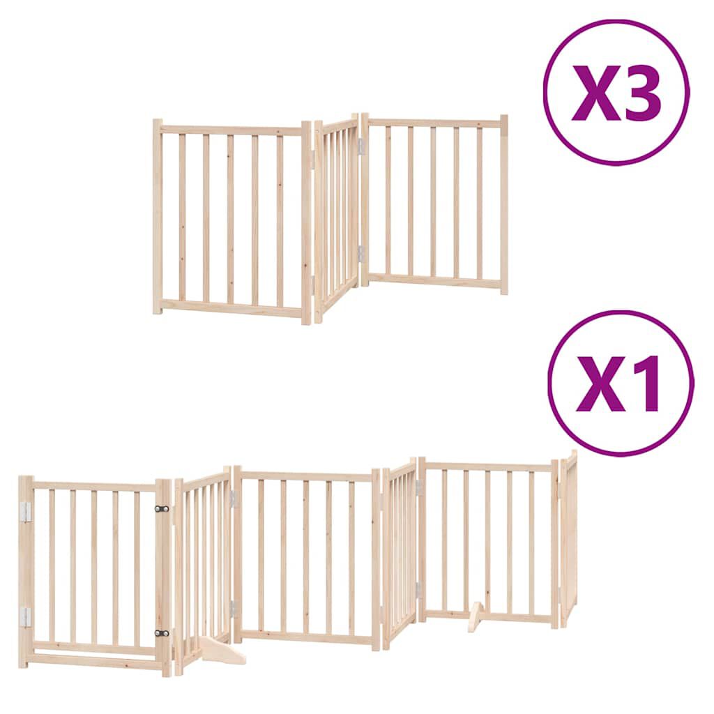 vidaXL Puerta para Perros Plegable Paneles Puerta de Seguridad Madera de &Aacute;lamo, , large Imagen numero 6