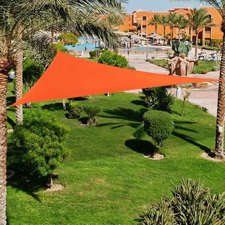 Toldo vela de triángulo Outsunny para jardín color Naranja, , large image number null