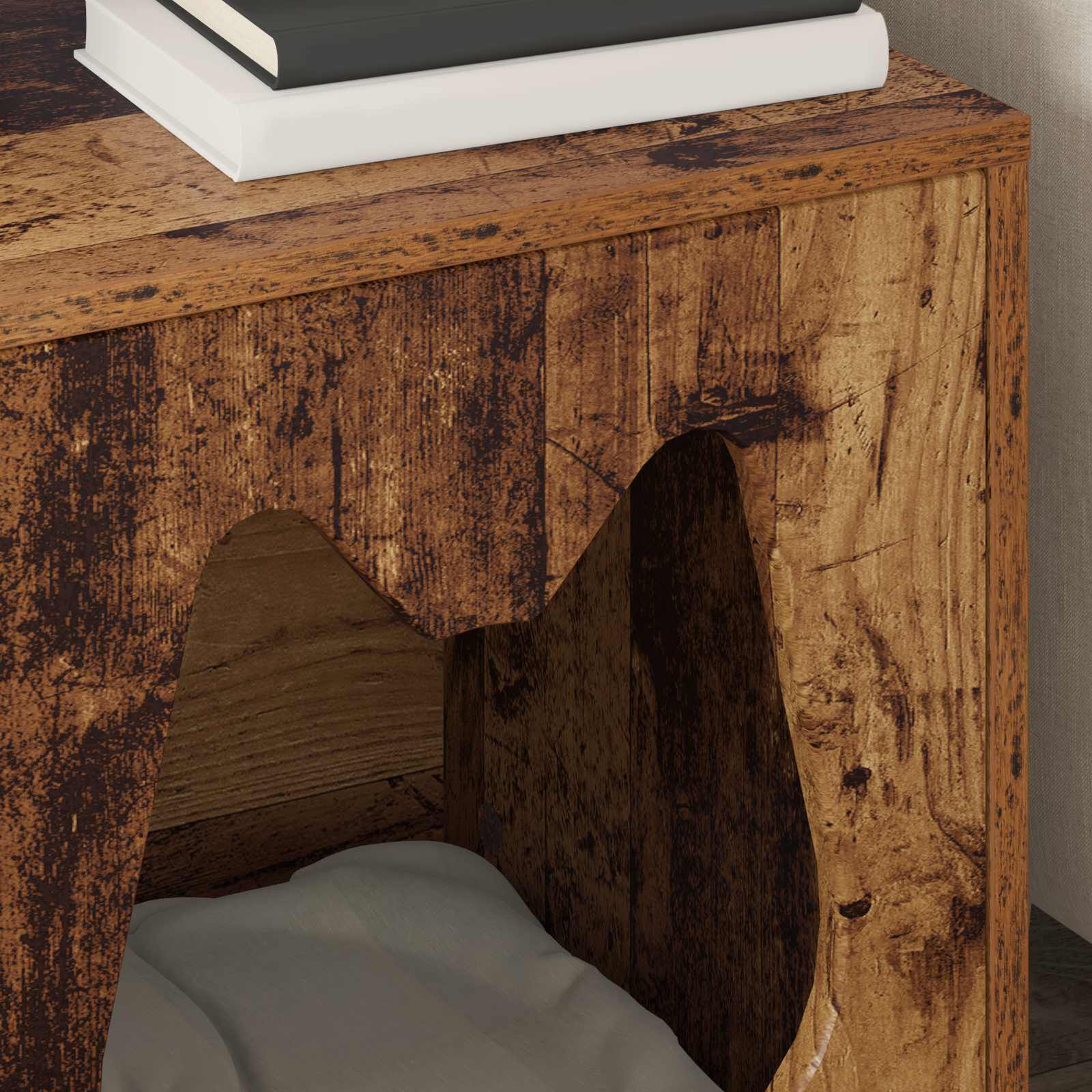 vidaXL Casa para Gatos Madera vieja 42,5 x 40 x 53,5 cm, , large Imagen numero 5