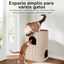Fukumaru Cueva para Gatos de 2 Pisos en Color Beige | Casa Multinivel para Varios Gatos, de Lana Natural, Dise&ntilde;o Moderno, Estable, Plegable y F&aacute;cil de Limpiar, , large indicador imagen numero 3
