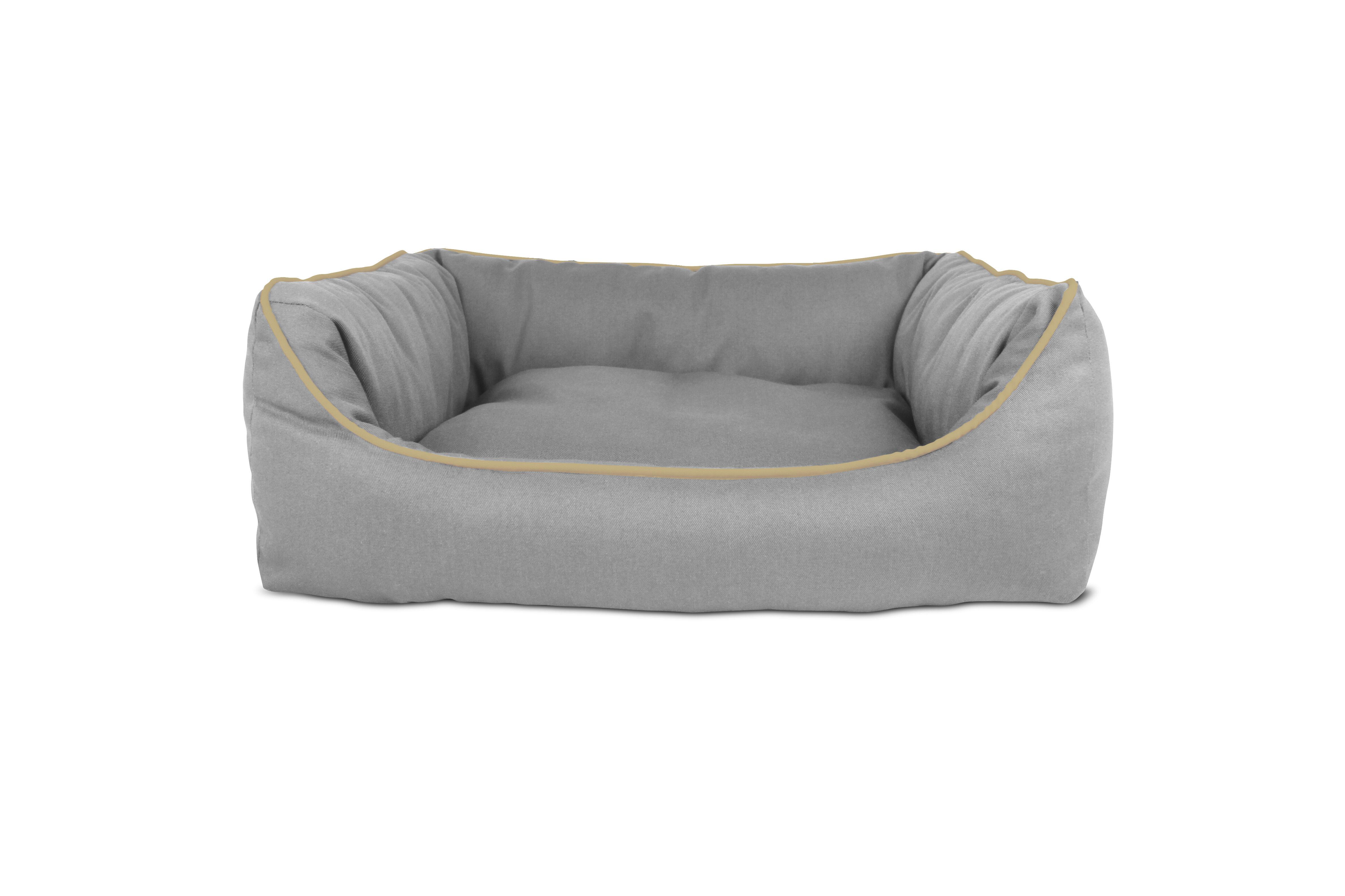 Gauty Cama Rectangular para Perros y Gatos  Tela de sarga - Gris y beige, , large Imagen numero 1