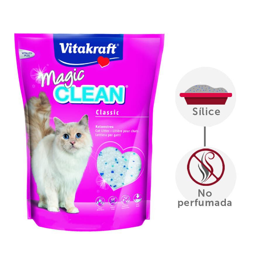 3.8 L Vitakraft Magic Clean Perlas S&iacute;lice Lecho para gatos, , large Imagen numero 2