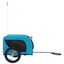 vidaXL Remolque de bicicleta para perros hierro tela Oxford azul negro, , large indicador imagen numero 3