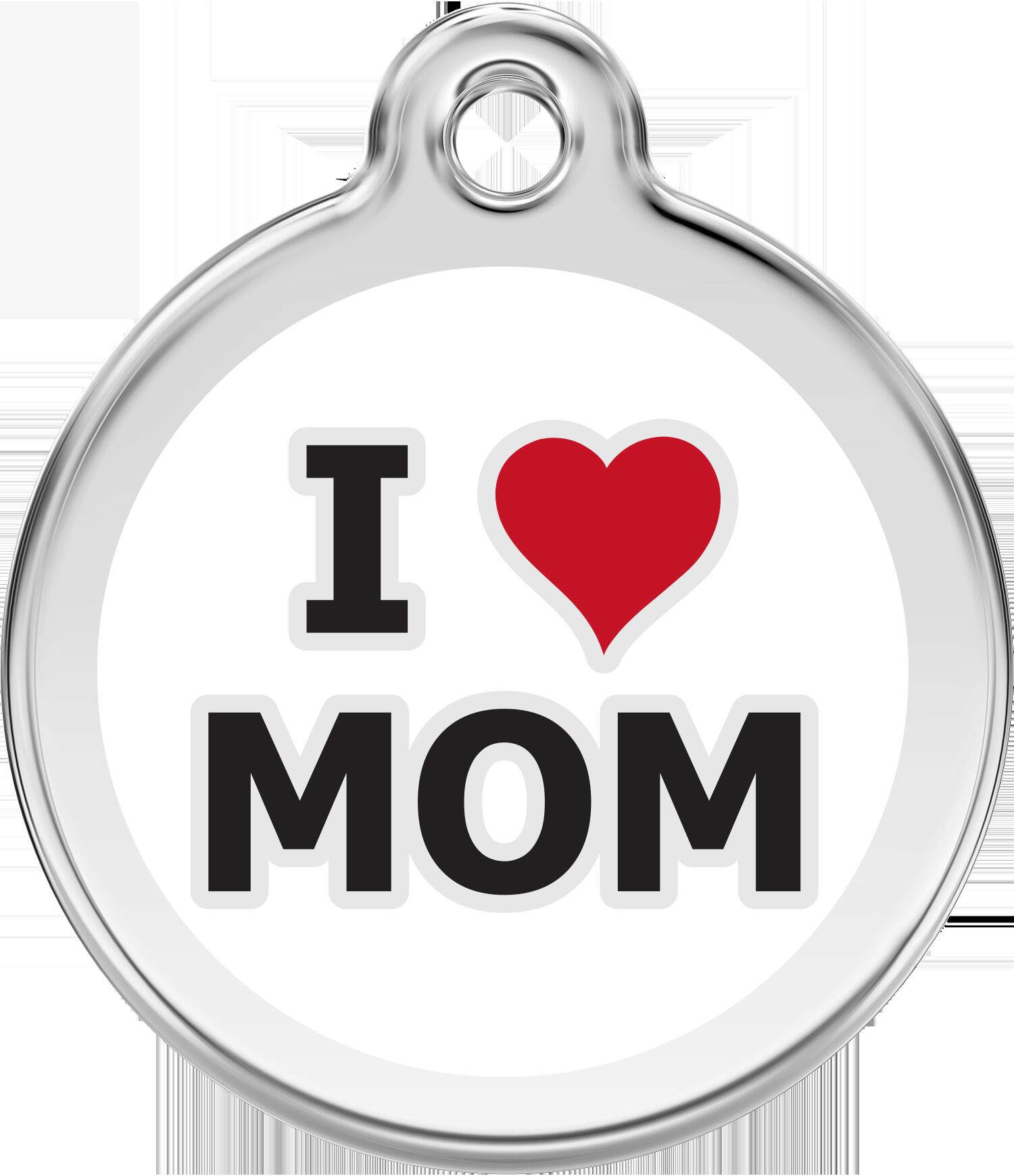 Placa identificativa Acero Inoxidable I love Mom Blanco para perros, , large Imagen numero 4