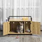 PawHut casa de madera y mueble arenero natural para gatos, , large image number null
