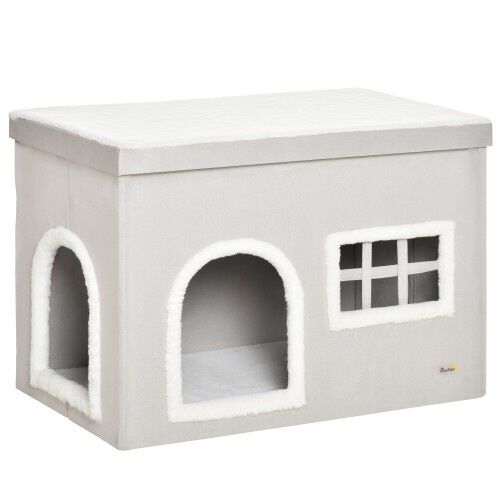 Casa plegable para gatos interior color Gris, , large Imagen numero 1