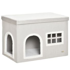 Casa plegable para gatos interior color Gris