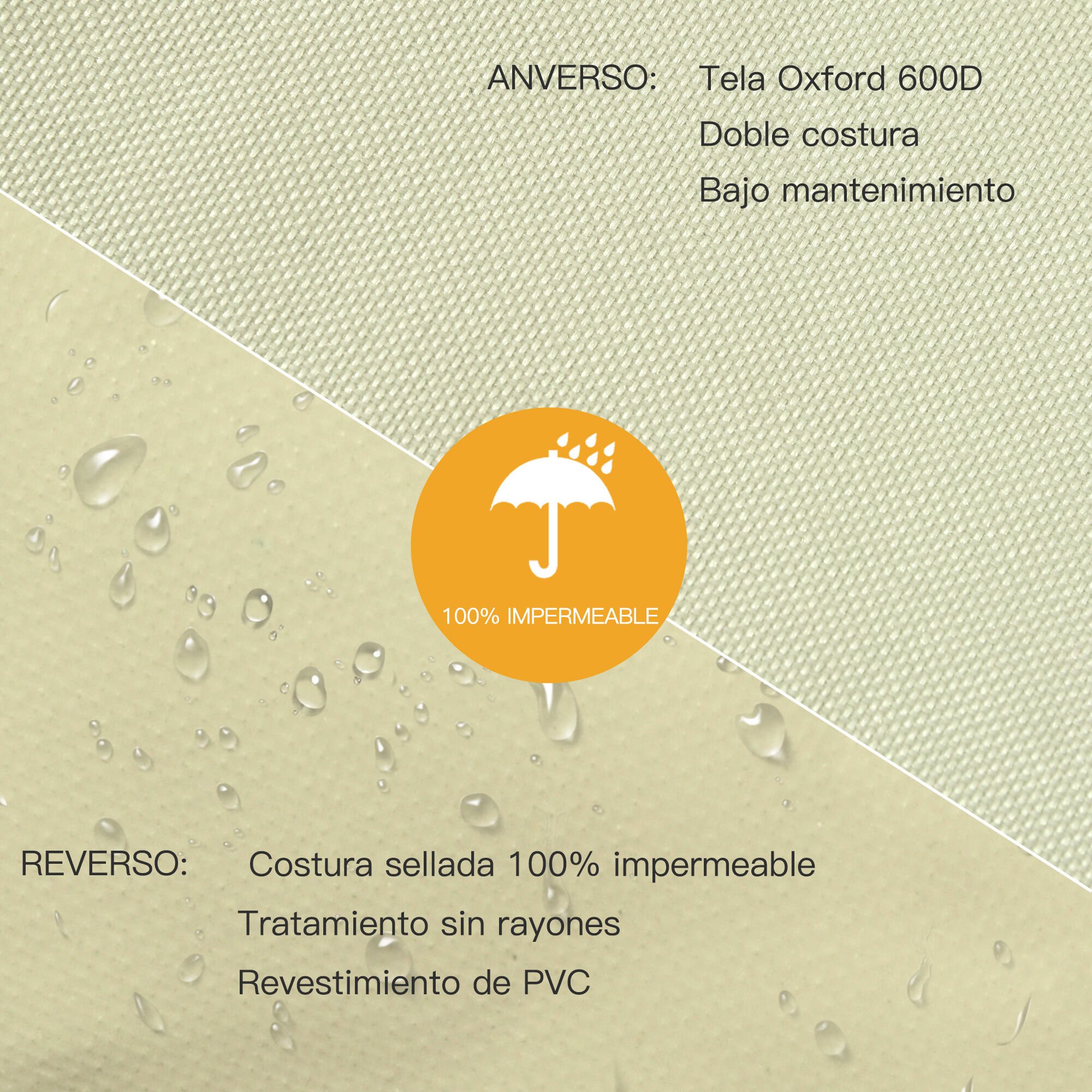 Outsunny Funda Protectora para Sillas  Impermeable Negro para exterior thumbnail