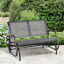 Outsunny Banco Balancín de 2 Plazas Silla Mecedora de Jardín Tubo de Metal y Tela Texteline Transpirable para Exterior Carga Máx. 200 kg 120x70x85 cm Gris, , large indicador imagen numero 2