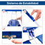 Outsunny Mesa Maleta de Camping azul Plegable y Portátil con 4 Asientos y Agujero para Sombrilla, , large indicador imagen numero 4