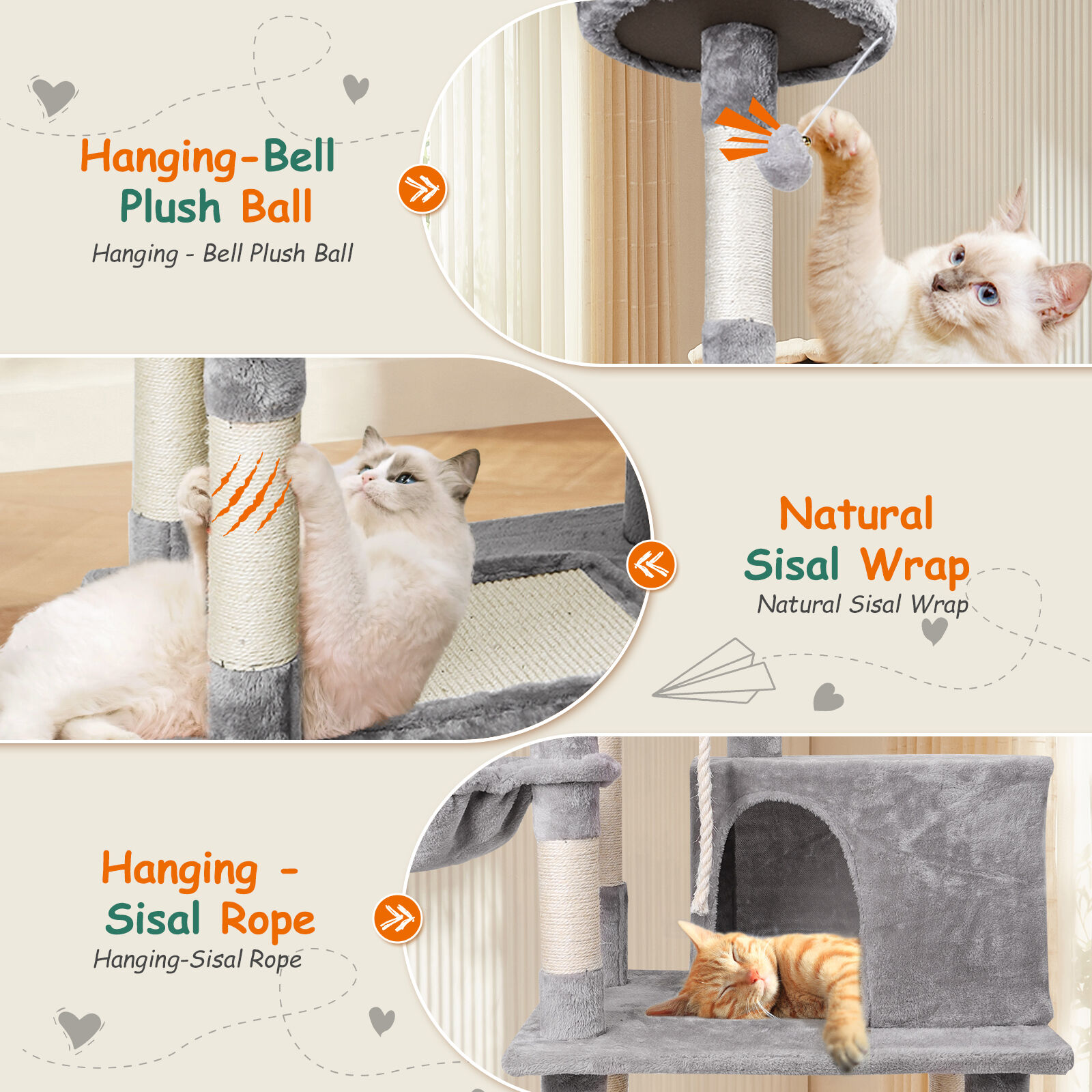 Nobleza Árbol Rascador Gris para gatos thumbnail