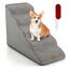 COSTWAY Rampa para Perro de Espuma, Escalera para Mascotas de 5 Niveles con Funda Lavable con Base Antideslizante (Gris), , large indicador imagen numero 1