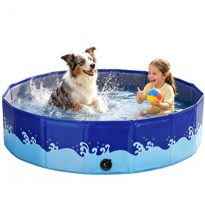 Nobleza Piscina Plegable para Perros &ndash; Ba&ntilde;era Port&aacute;til Antideslizante con Tablero PP, Tejido Oxford 210D Resistente a Ara&ntilde;azos, F&aacute;cil Montaje &ndash; D80 x H20 cm, , large Imagen numero 6