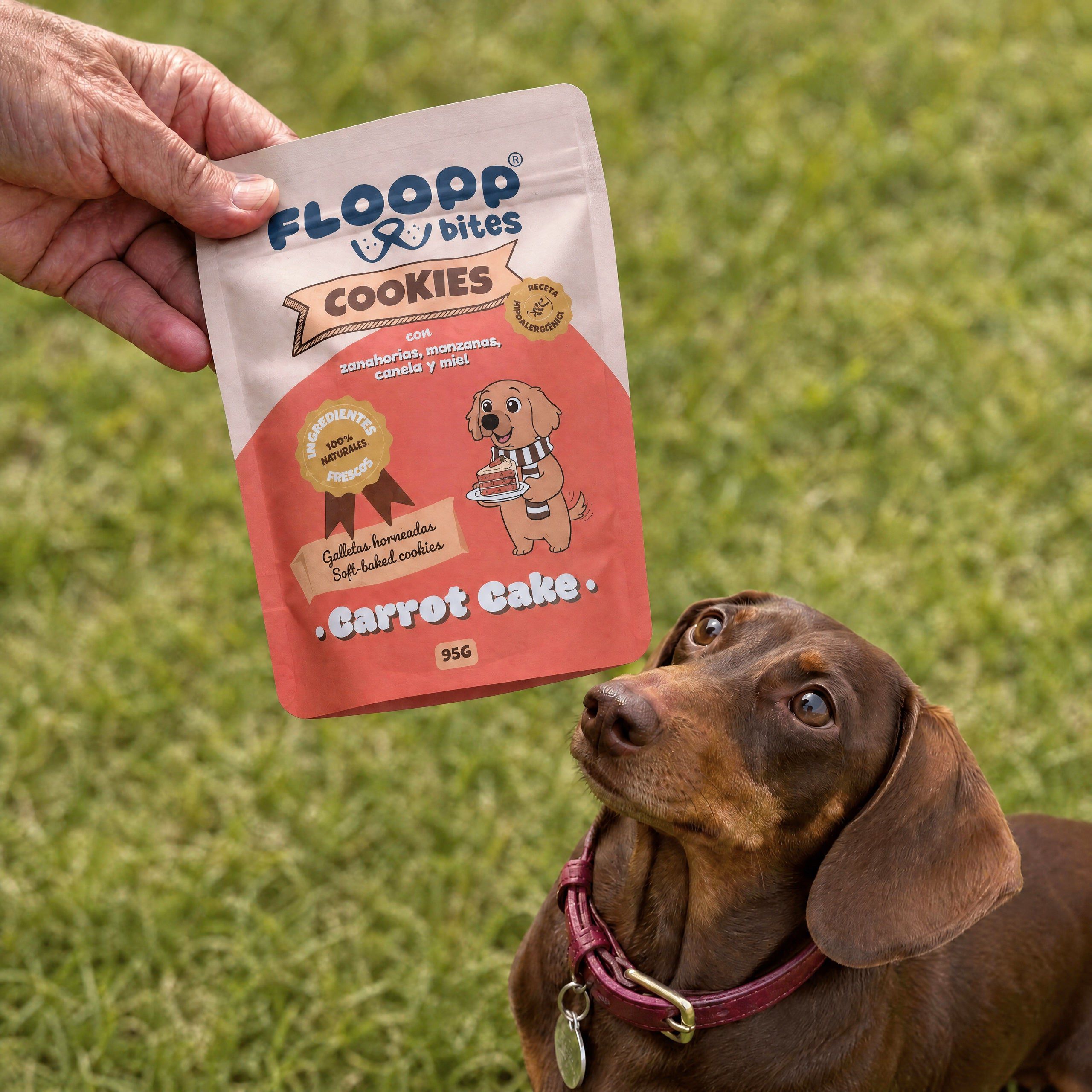 Floopp Bites Galletas Hipoalerg&eacute;nicas para Perros Sin Cereales 95g x 5, , large Imagen numero 2