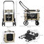 PawHut Carrito para Perros Cochecito para Perros Plegable con Vagón Desmontable 4 Puertas con Cremallera 2 Correas de Seguridad 2 Correa de Transporte y Cojín Caqui, , large indicador imagen numero 3
