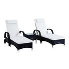 Set de 2 tumbonas y mesa Outsunny color Blanco, , large image number null