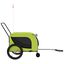 vidaXL Remolque de bicicleta mascotas hierro tela Oxford verde negro, , large indicador imagen numero 14