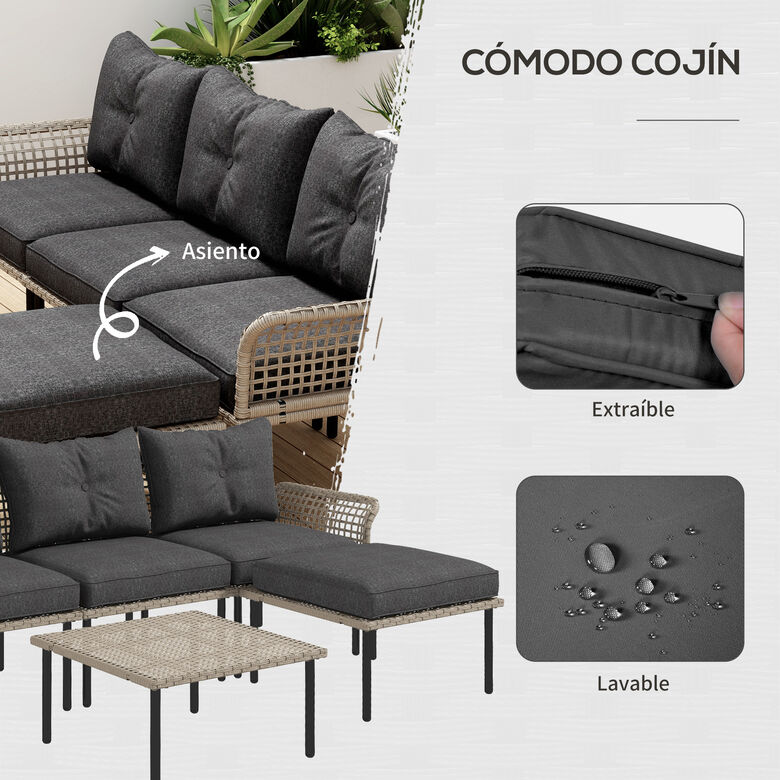 Outsunny Muebles De Jardín Gris thumbnail